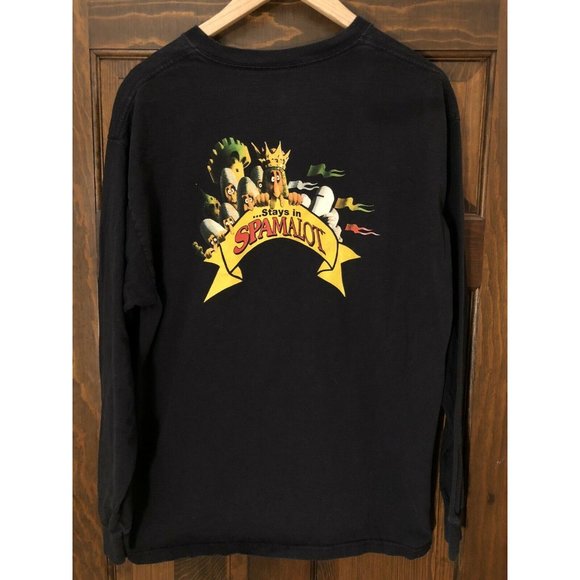 Vintage Official Spamalot Broadway Show Long Sleeve T-Shirt, Double Sided - Picture 2 of 3